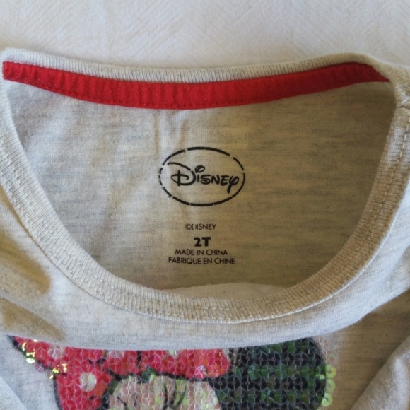 disney sequin minnie mouse graphic long sleeve shirt 2T toddler girls - Picture 4 of 6